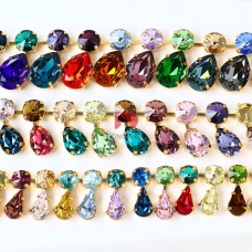 Drop and round rhinestones cup chains